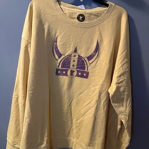 Yellow Long Sleeve Shirt with Viking Helmet Design